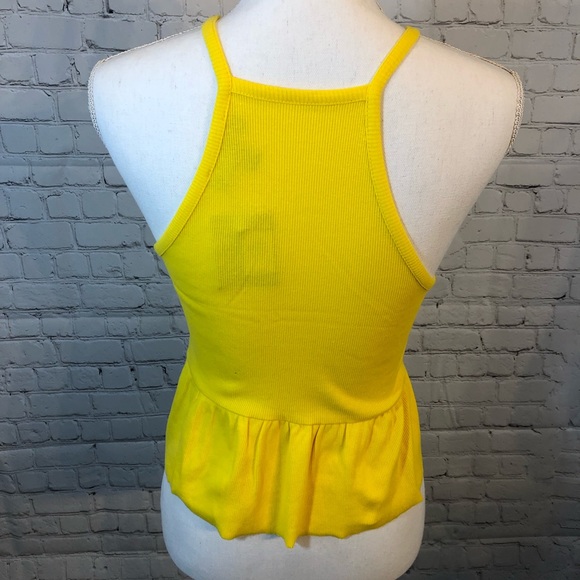 PRIMARK Tank Top Cami Strap Skirted Yellow-4 - Picture 2 of 2